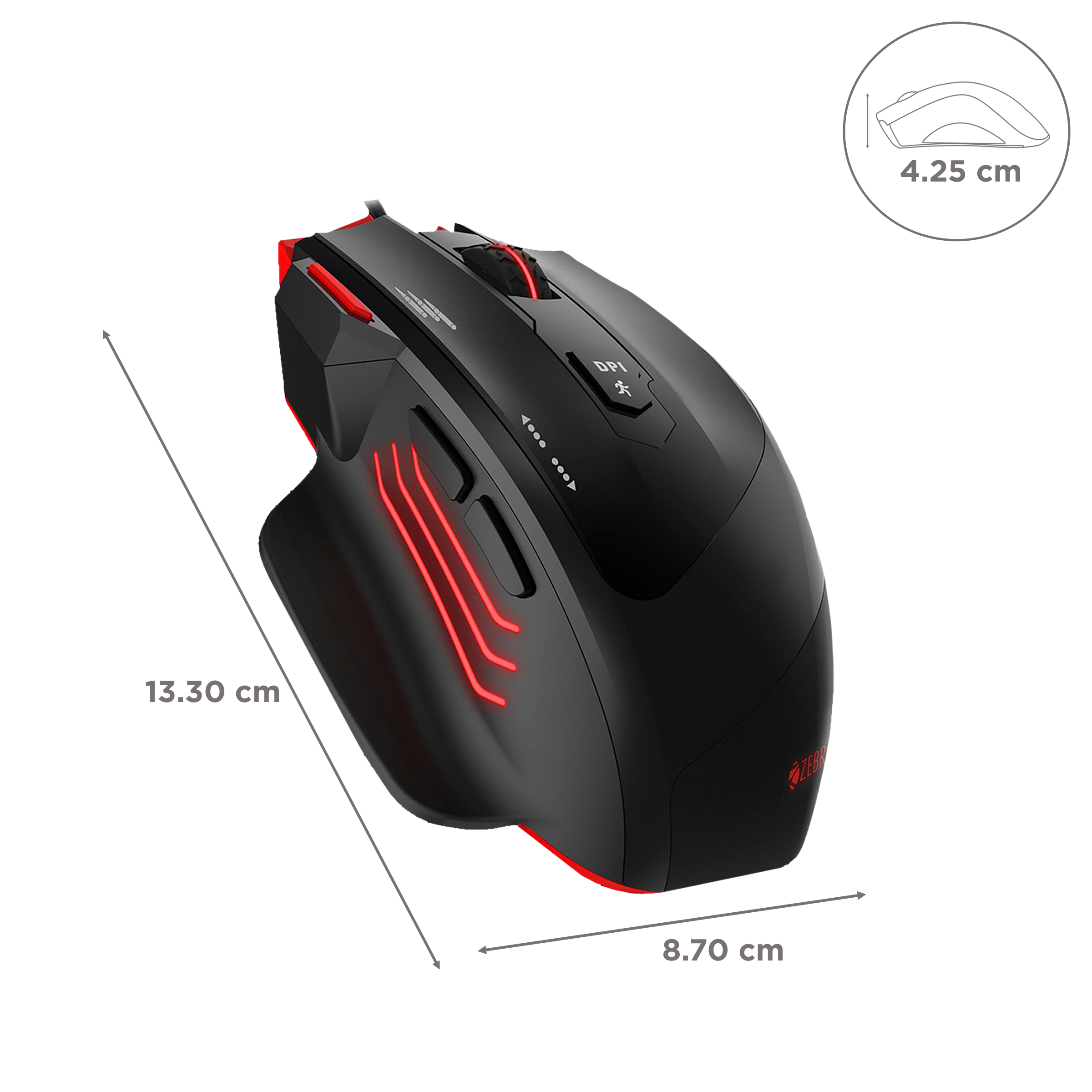 Buy Zebronics Groza Wired Optical Gaming Mouse (3200 DPI